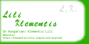 lili klementis business card